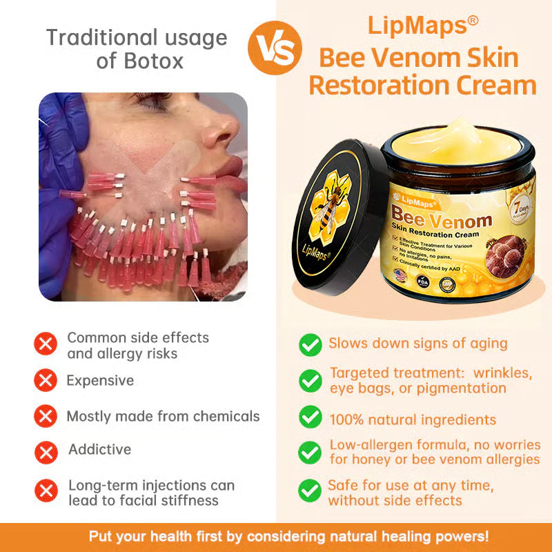 Made and Shipped from USA š„ LipMapsĀ® Bee Venom Skin Restoration Cream ā° LAST DAY 80% OFF