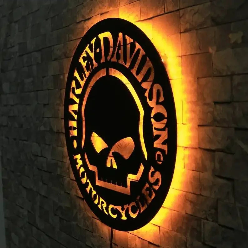 🔥HOT SALE - 49% OFF🔥Personalized Motorcycle Skull Neon LED Wall Art