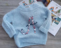 🎁[48-Hour Limited Time Offer]Hand-knit sweater featuring baby girl's initials. Kids Mumshugsknit Flower Embroidery Custom Personalized Knitwear