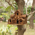 6 Hole Handmade Natural Bird House for Backyard/Courtyard/Patio Decor